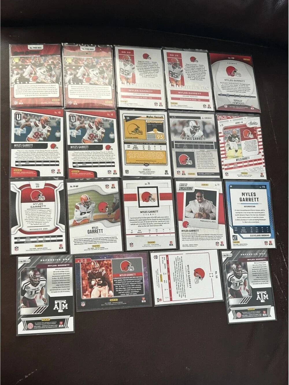 MYLES GARRETT PANINI COLLECTION CONTENDERS/CHRONICLES/PRESTIGE + 19 NM LOT